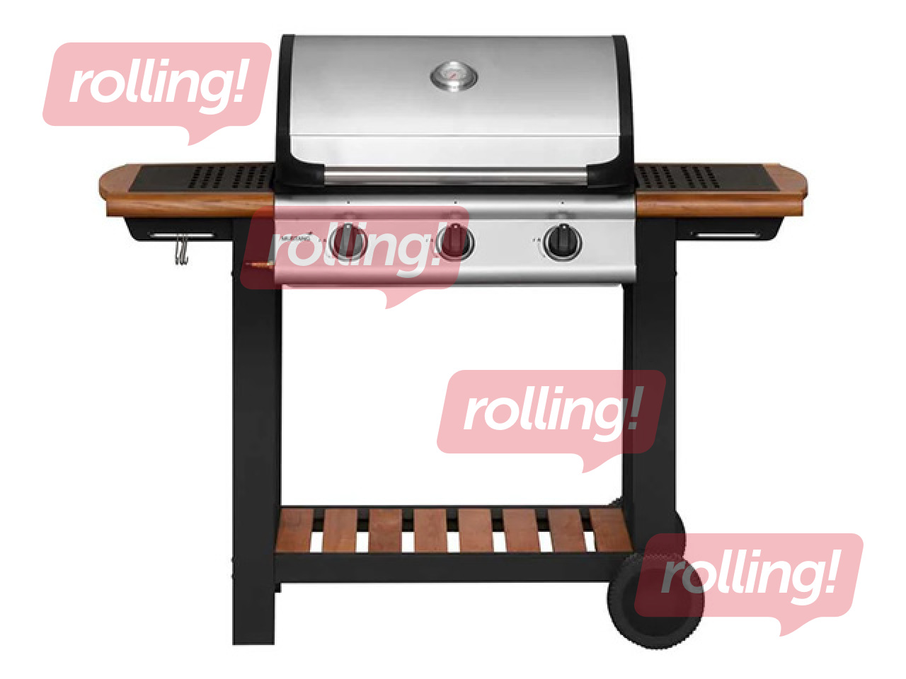 Gāzes grils Mustang Greenville 3, ar 3 degļiem, 56x130x106cm