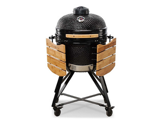 Kokogļu grils Kamado Bono Media, ar riteņiem, melns, Ø52cm