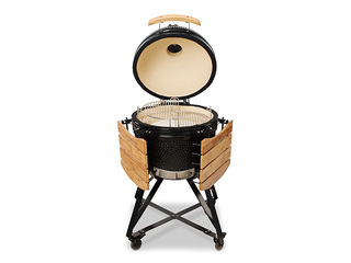 Kokogļu grils Kamado Bono Media, ar riteņiem, melns, Ø52cm