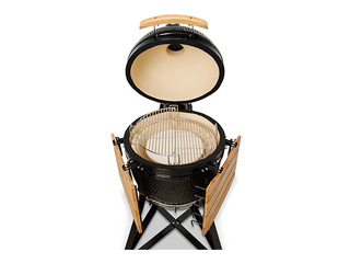 Kokogļu grils Kamado Bono Media, ar riteņiem, melns, Ø52cm