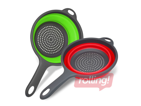 Foldable colander with handle, assorted colours, 19cm