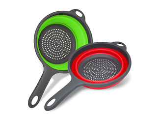 Foldable colander with handle, assorted colours, 19cm