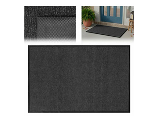 Uksematt kummist alusega, must, 150x90cm