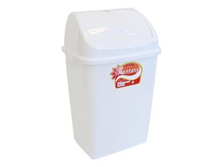 Garbage can with swinging  cover FANTASY plastic, white, 50 l