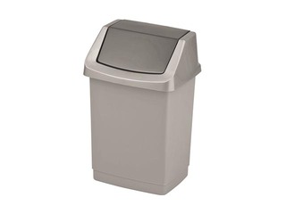 Pööratava kaanega prügikast Click-it, plastik, hõbedane, 15l