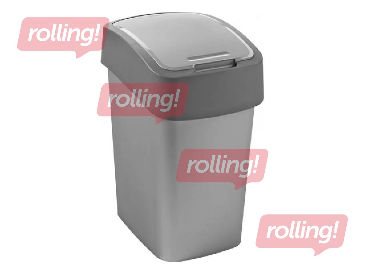 Atkritumu tvertne Curver, Flip Bin, plastmasas, sudraba/pelēka, 25l