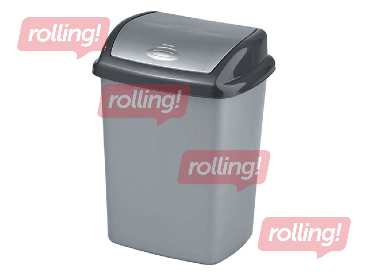 Atkritumu tvertne Curver Dominik, plastmasas, sudraba/pelēka, 25l