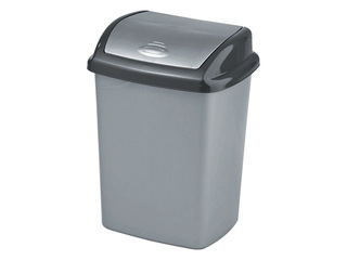 Atkritumu tvertne Dominik, plastmasas, sudraba/pelēka, 25l