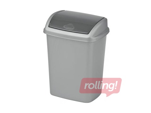 Atkritumu tvertne Dominik, plastmasas, sudraba/pelēka, 10l