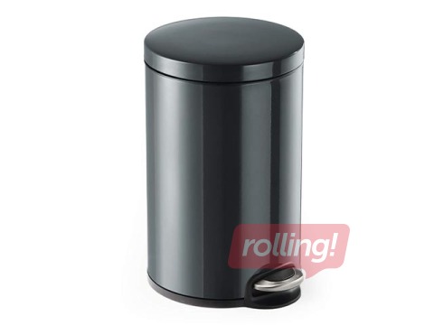 Atkritumu tvertne ar pedāli, pelēka-ogles, 12l