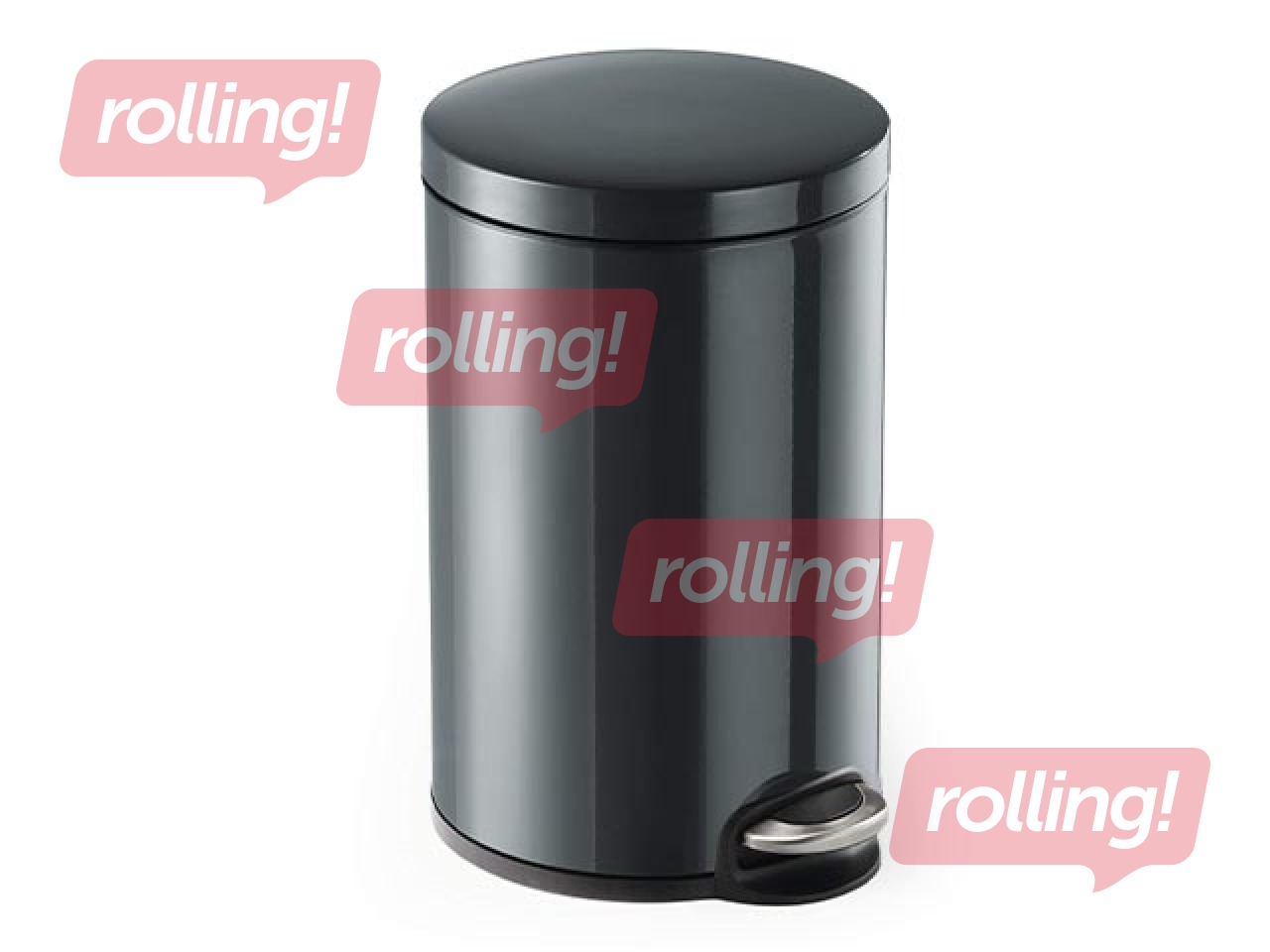 Atkritumu tvertne ar pedāli, pelēka-ogles, 12l