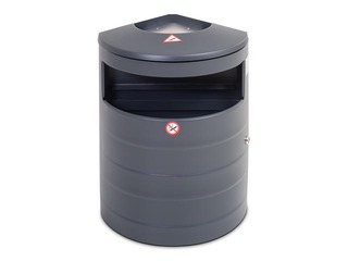 Waste bin with ashtray, light gray, 20l