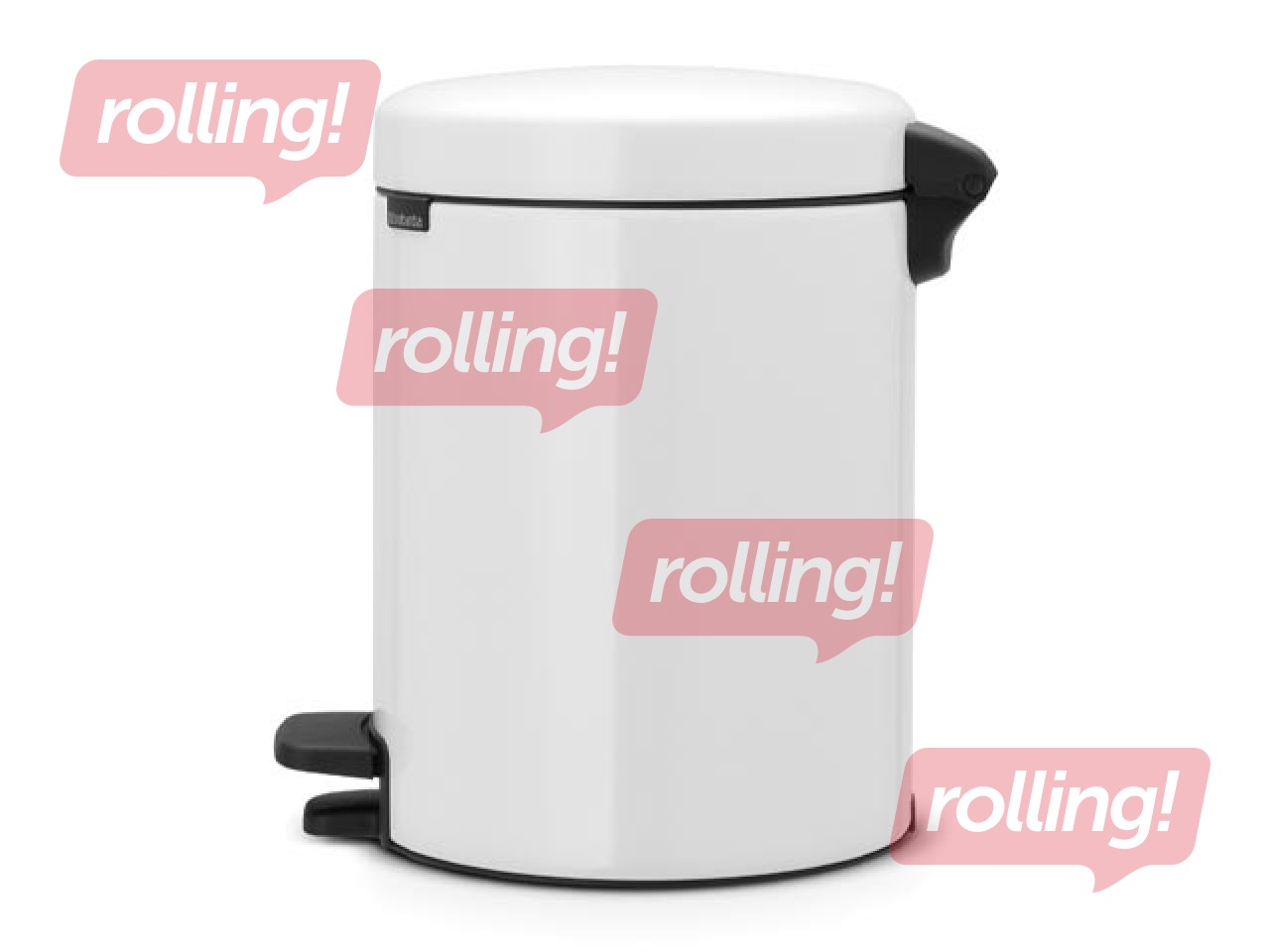 Мусорное ведро с педалью NewIcon, белое, 5л