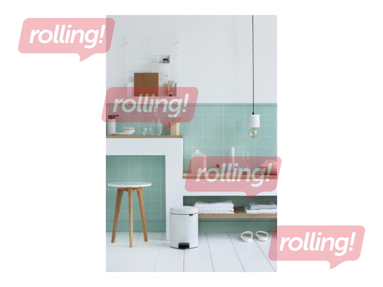 Мусорное ведро с педалью NewIcon, белое, 5л