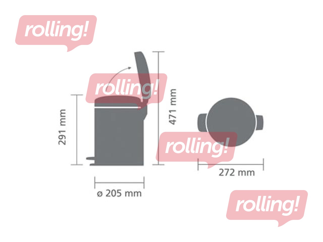 Мусорное ведро с педалью NewIcon, белое, 5л