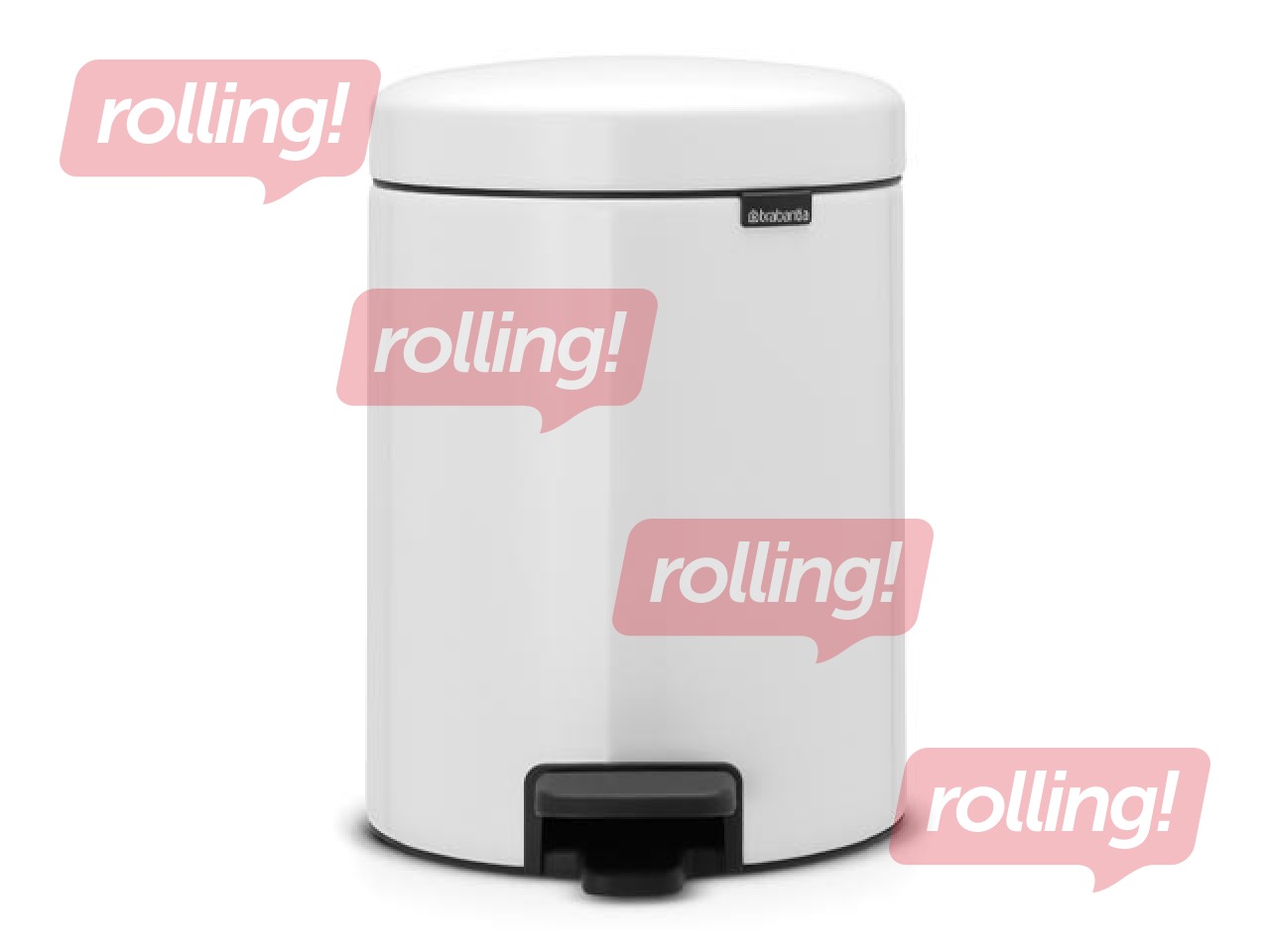 Pedaliga prügikast NewIcon, valge, 5l