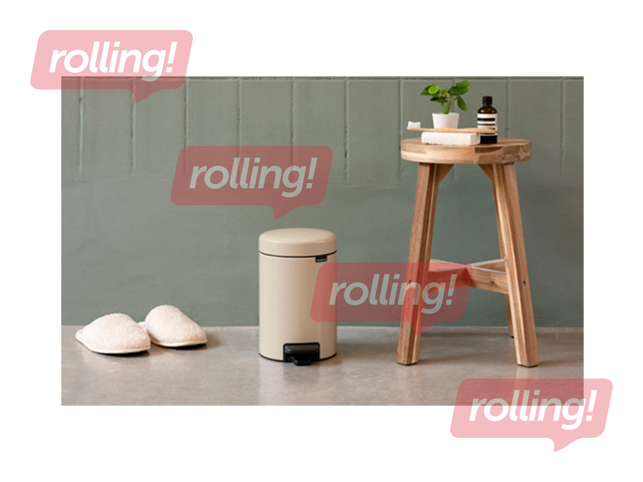 Ведро для мусора с педалью Brabantia, NewIcon, нежно-бежевое, 5л