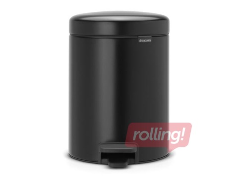 Atkritumu tvertne ar pedāli NewIcon, matēti melna, 5l