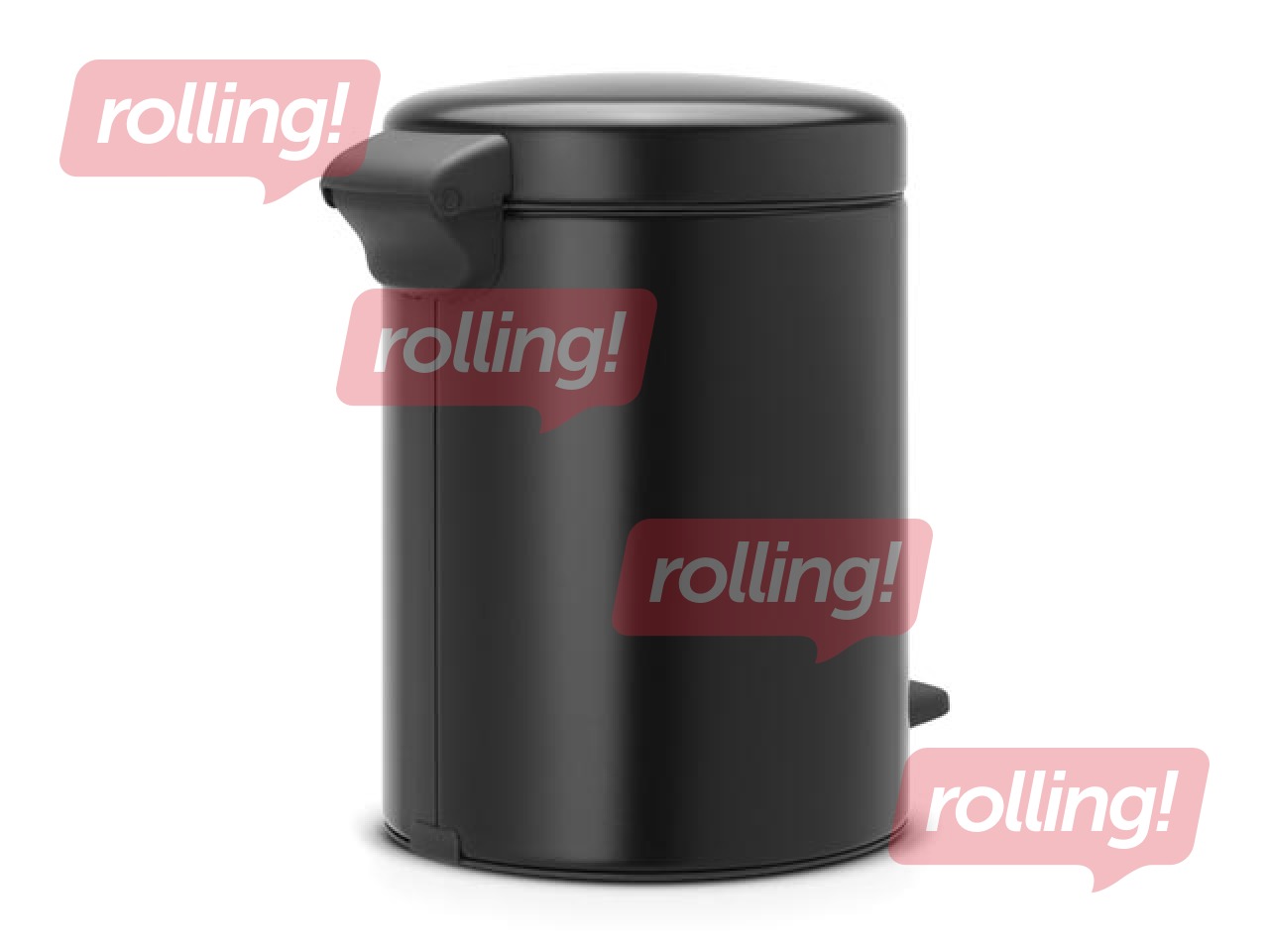 Atkritumu tvertne ar pedāli NewIcon, matēti melna, 5l