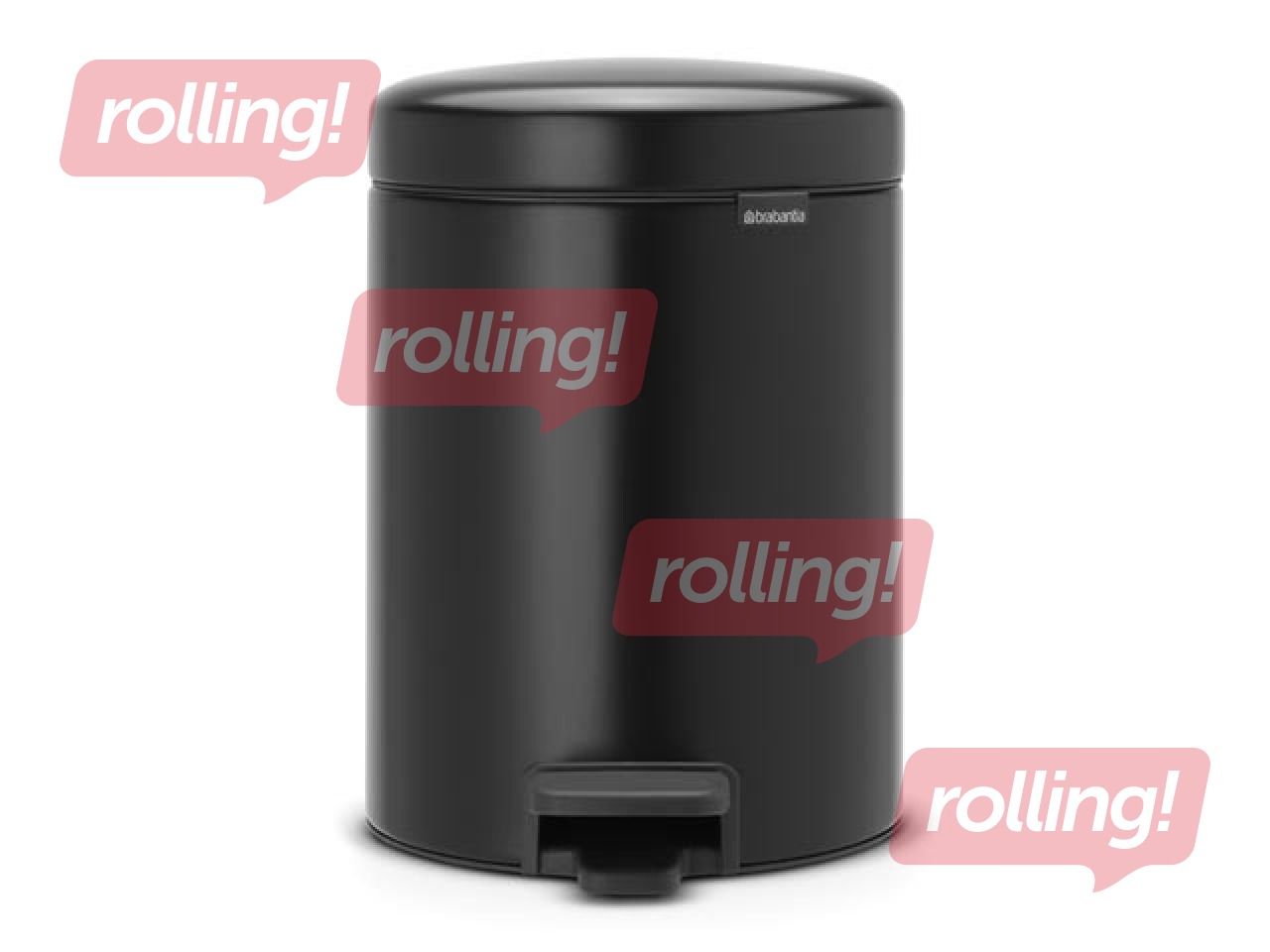 Мусорное ведро с педалью NewIcon, матово-чёрное, 5л