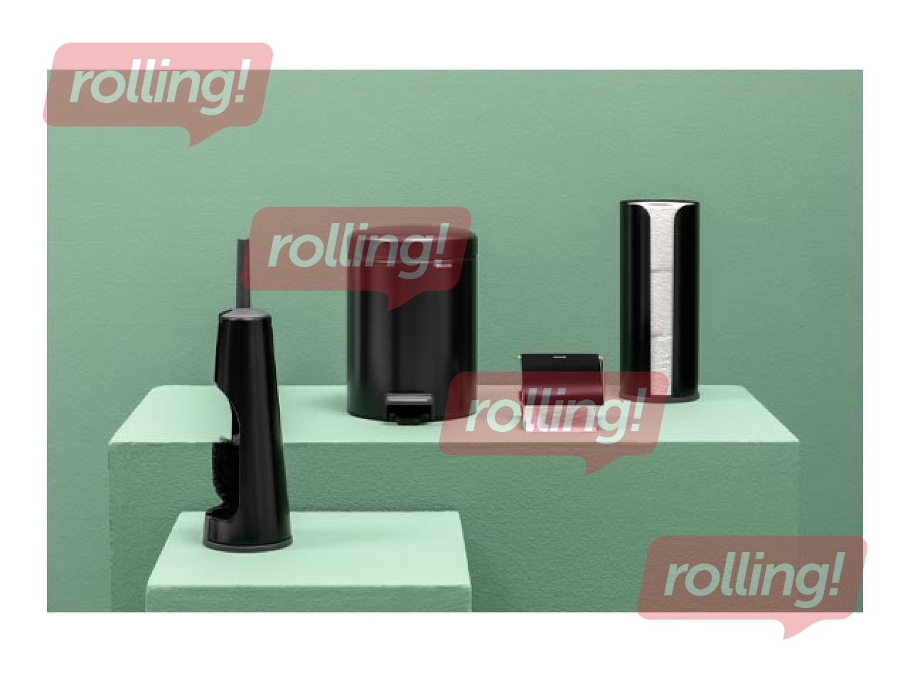 Мусорное ведро с педалью NewIcon, матово-чёрное, 5л