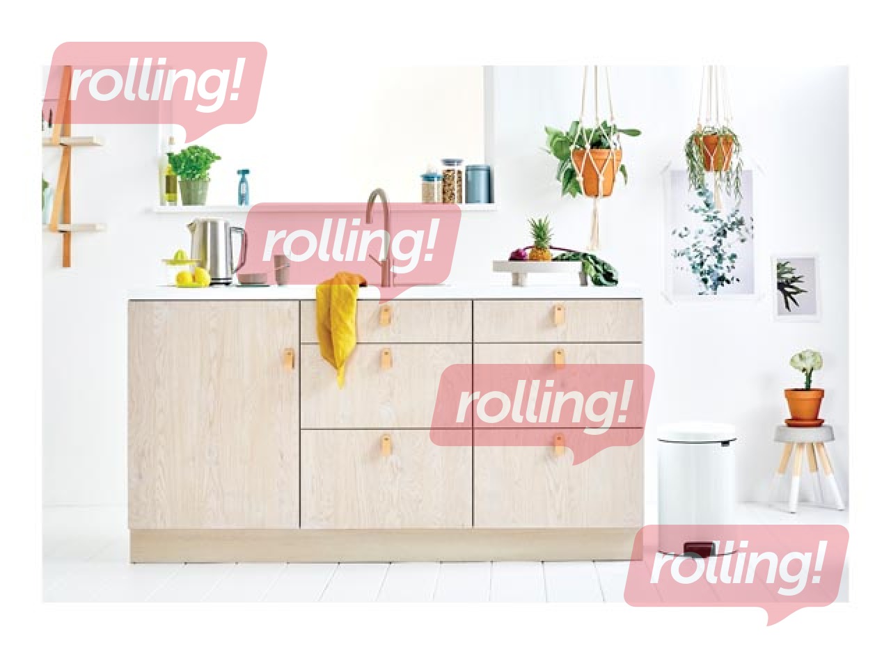 Atkritumu tvertne ar pedāli NewIcon, balta, 20l