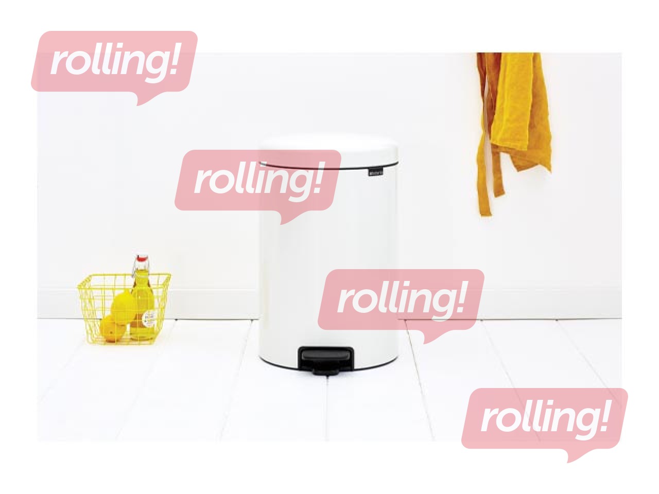 Мусорное ведро с педалью NewIcon, белое, 20л