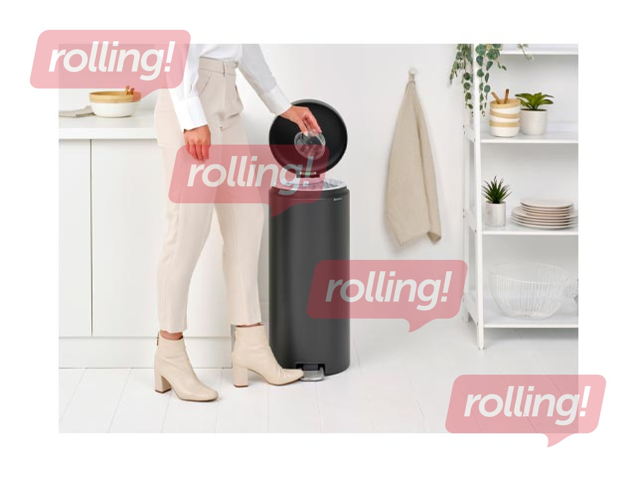 Pedal bin NewIcon, mineral grey, 30l