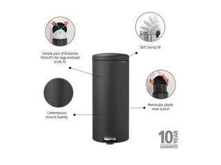 Pedal bin NewIcon, mineral grey, 30l