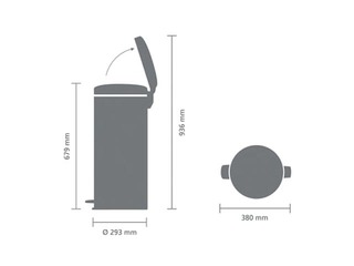Pedal bin NewIcon, mineral grey, 30l