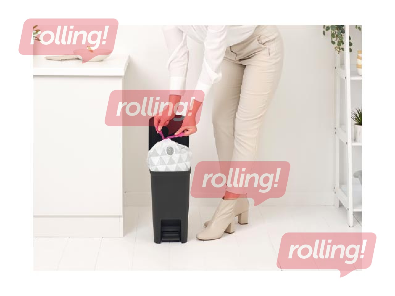 Мусорное ведро с педалью StepUp, тёмно-серое, 10л