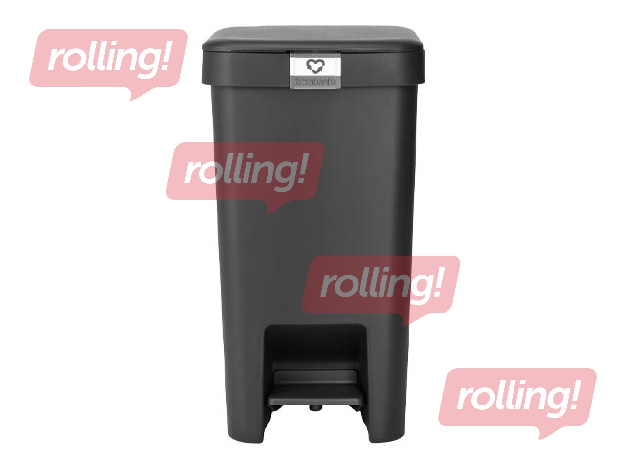 Atkritumu tvertne ar pedāli StepUp, tumši pelēka, 16l