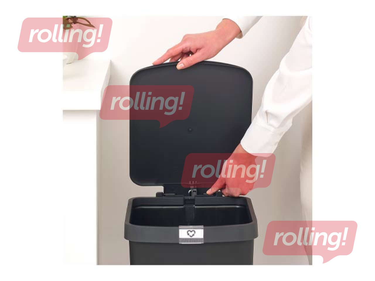 Atkritumu tvertne ar pedāli StepUp, tumši pelēka, 25l