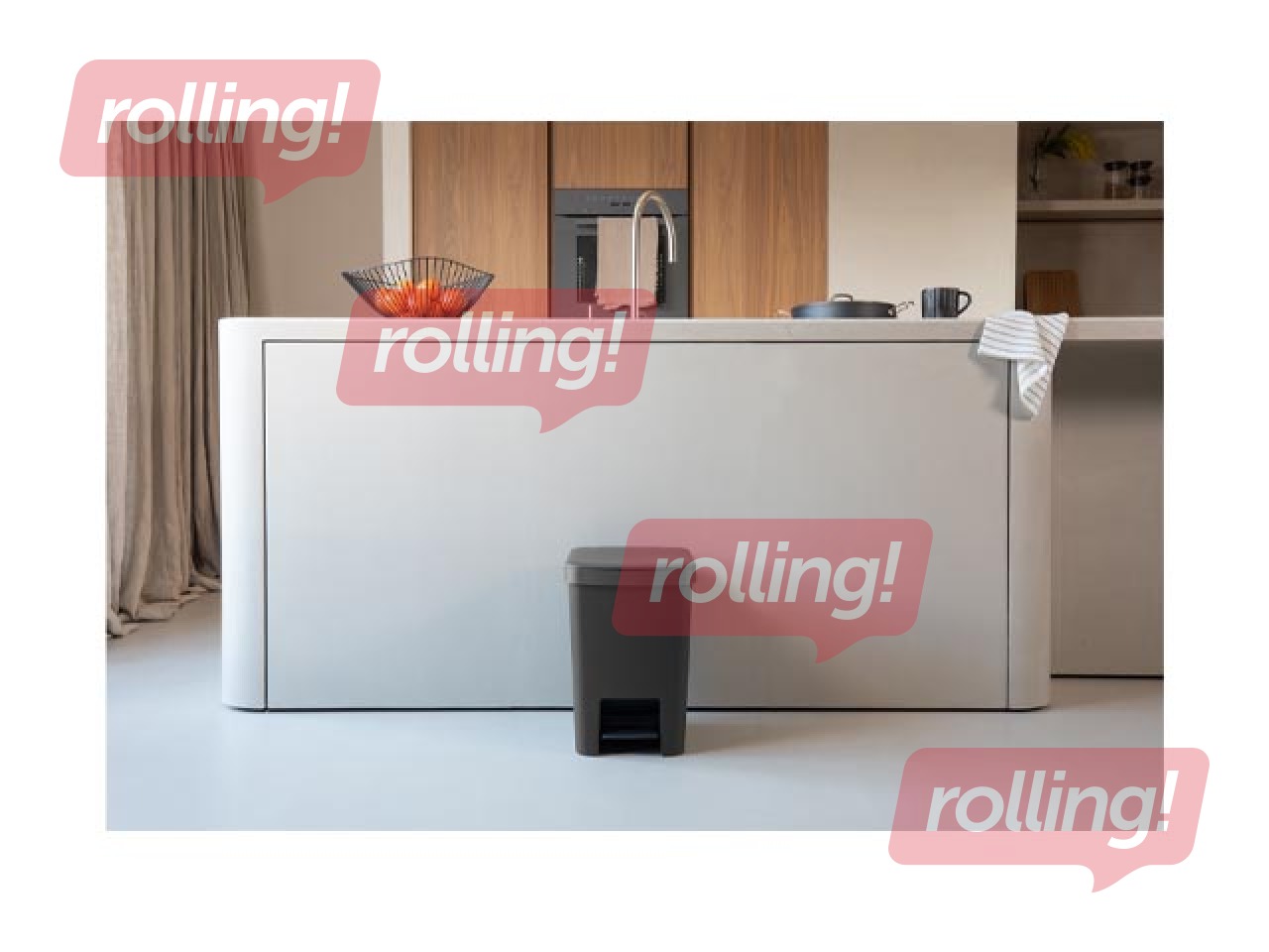 Atkritumu tvertne ar pedāli StepUp, tumši pelēka, 25l