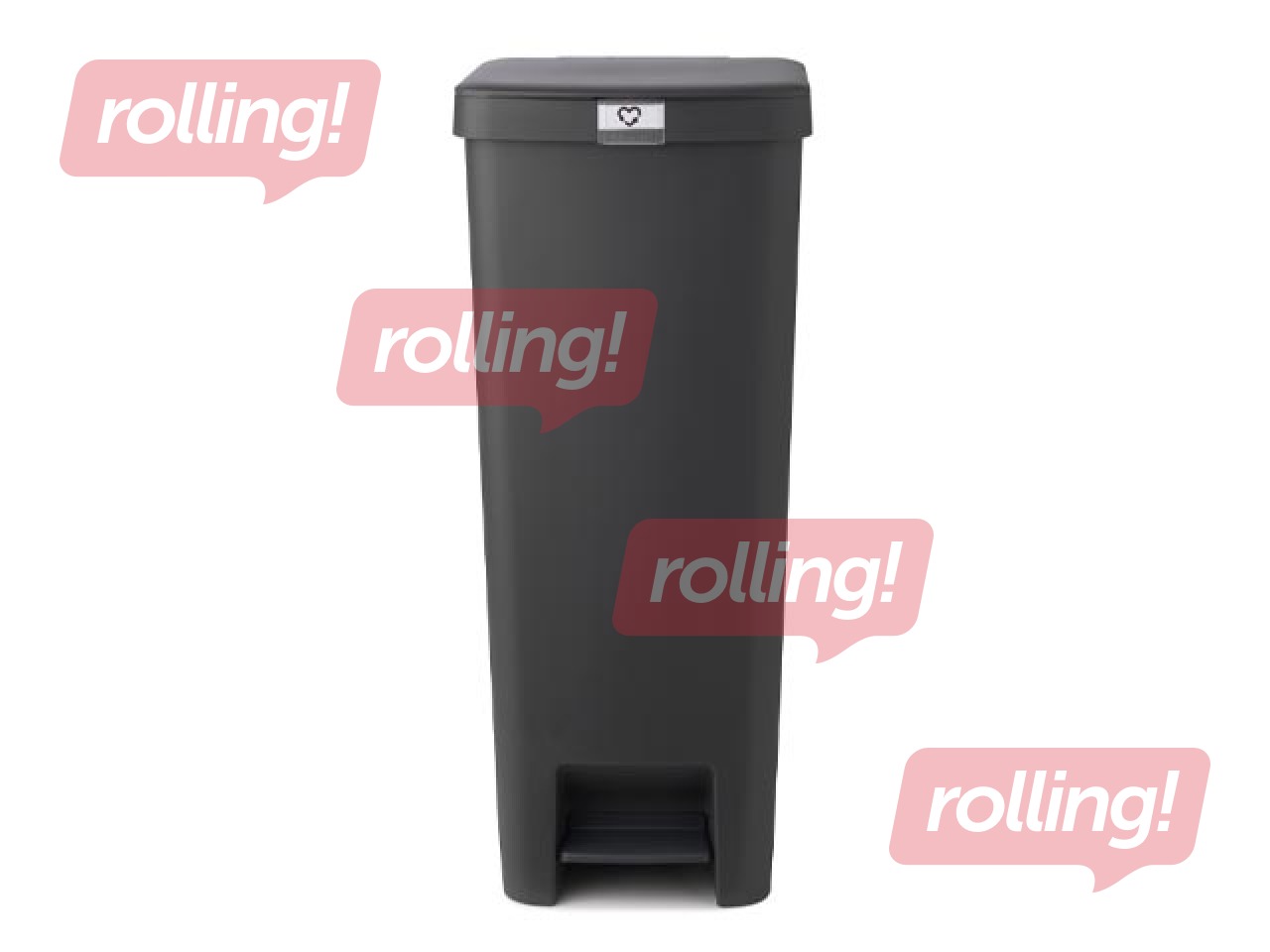 Atkritumu tvertne ar pedāli StepUp, tumši pelēka, 40l