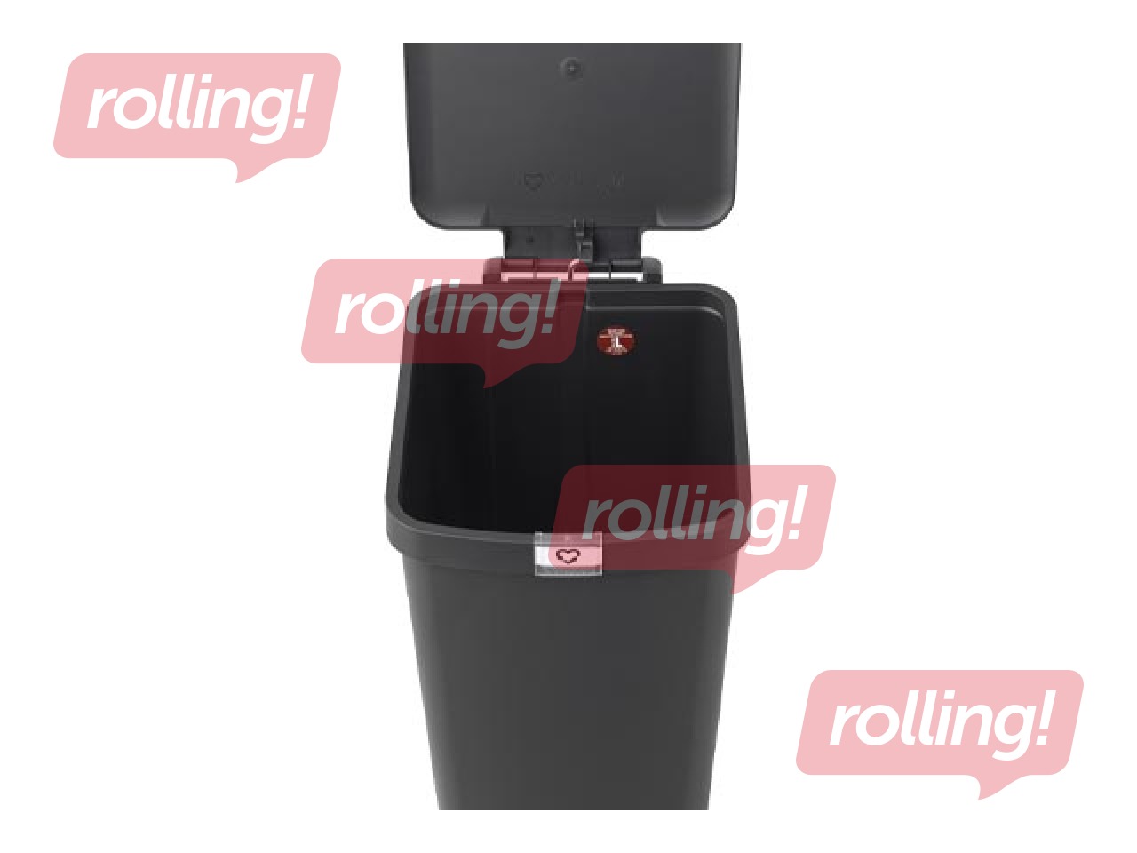 Atkritumu tvertne ar pedāli StepUp, tumši pelēka, 40l