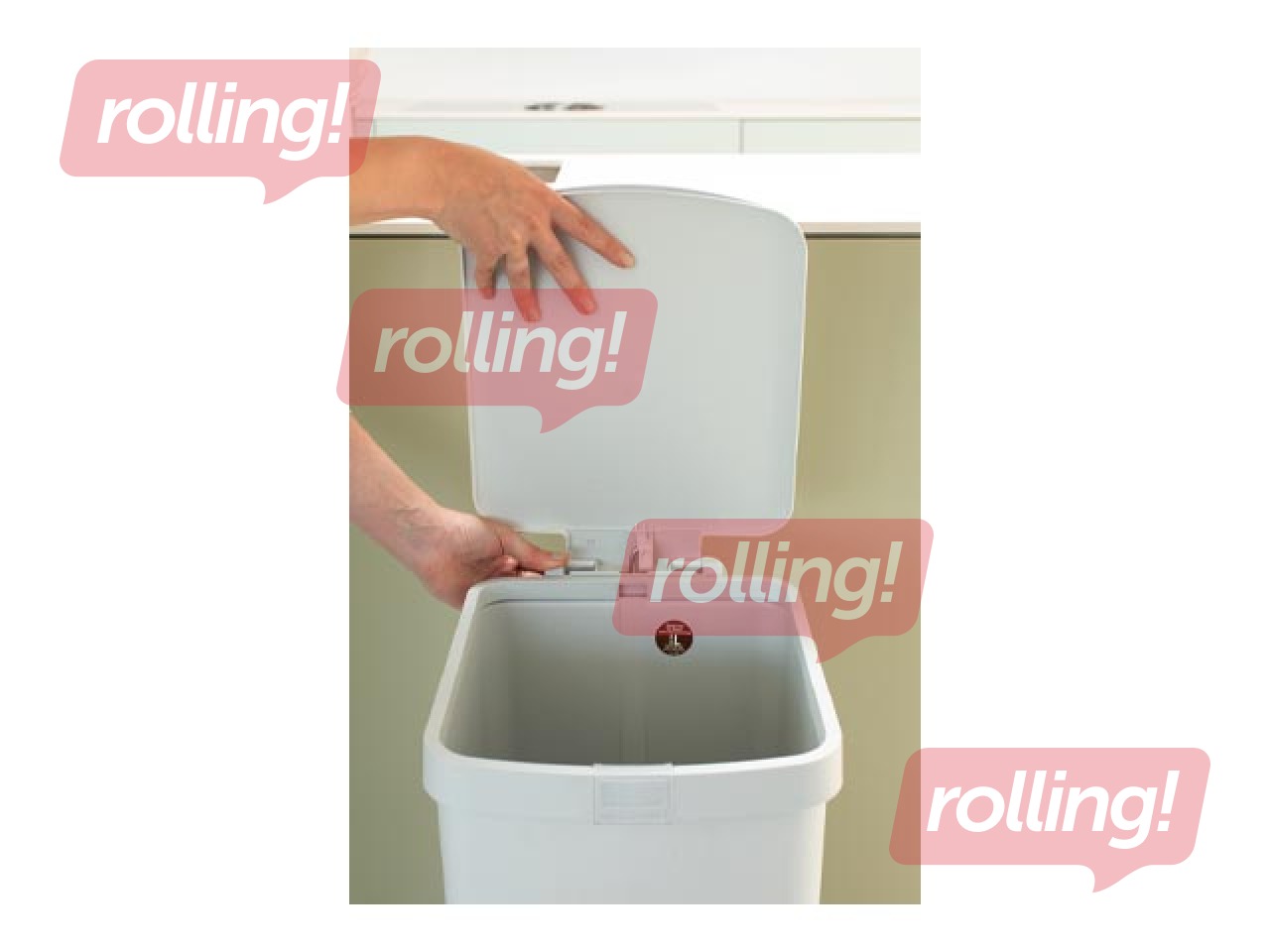 Atkritumu tvertne ar pedāli StepUp, gaiši pelēka, 40l