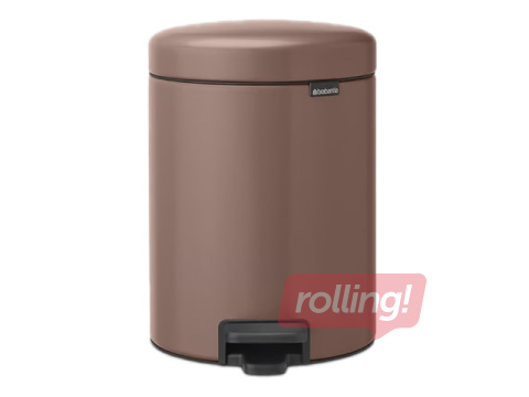 Ведро для мусора с педалью Brabantia, NewIcon, сатиновое серо-коричневое, 5л