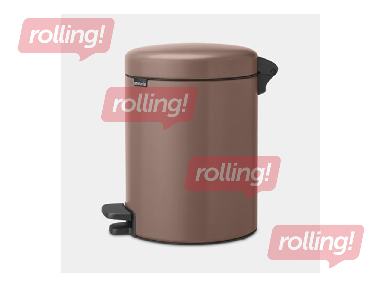 Ведро для мусора с педалью Brabantia, NewIcon, сатиновое серо-коричневое, 5л