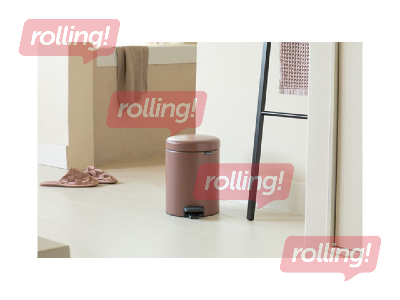 Ведро для мусора с педалью Brabantia, NewIcon, сатиновое серо-коричневое, 5л