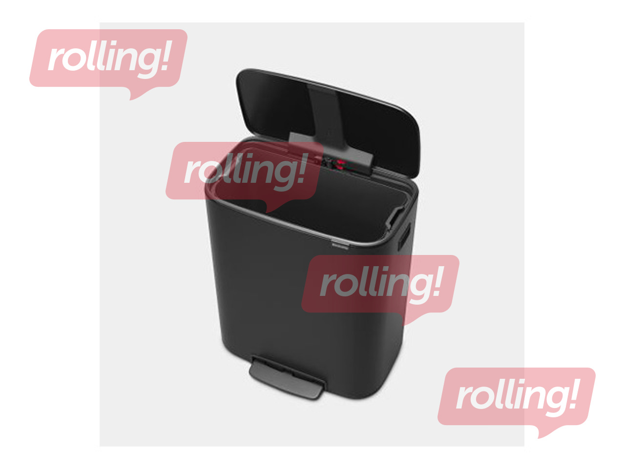 Atkritumu tvertne ar pedāli Brabantia, Bo, matēti melna, 60l