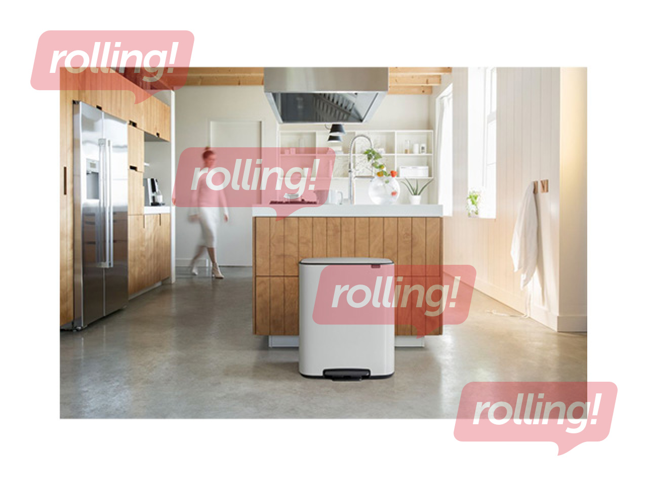 Atkritumu tvertne ar pedāli Brabantia, Bo, balta, 2x30l