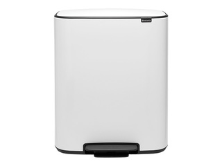 Ведро для мусора с педалью Brabantia, Bo, белое, 2x30л