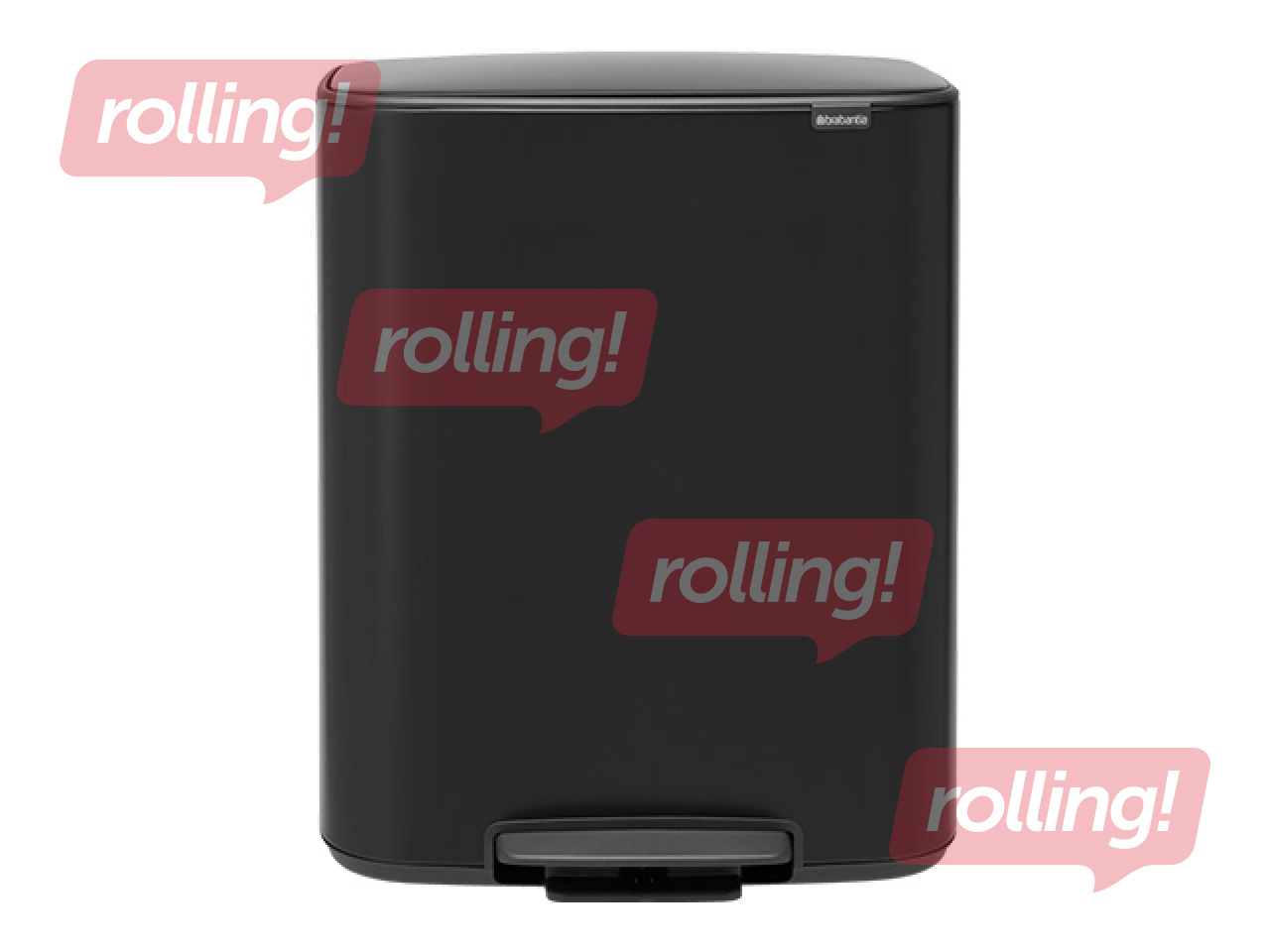 Atkritumu tvertne ar pedāli Brabantia, Bo, matēti melna, 2x30l