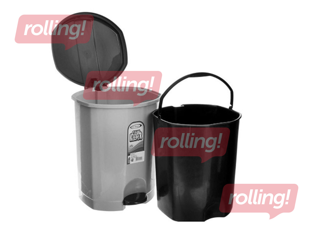 Atkritumu tvertne ar pedāli Clean Keeper, pelēka, 50l