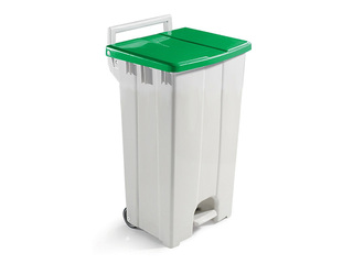 Pedal bin with green lid, 90l