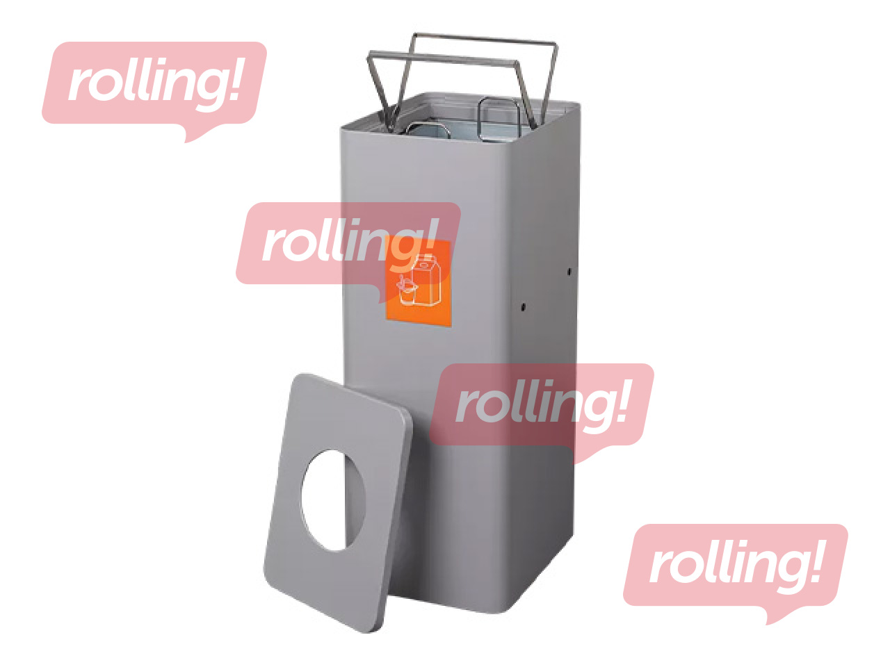 Мусорное ведро с внутренним контейнером для сортировки, серое, 60л