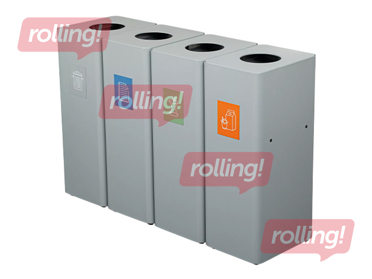 Мусорное ведро с внутренним контейнером для сортировки, серое, 60л