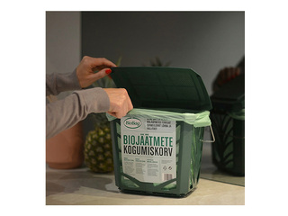 Контейнер для отходов BioBag MaxAir, с крышкой, для биоотходов, зеленый, 7л