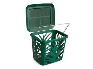 Waste bin BioBag MaxAir, with lid, for bio-waste, green, 7l